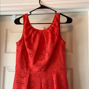 Coral lines lace dress